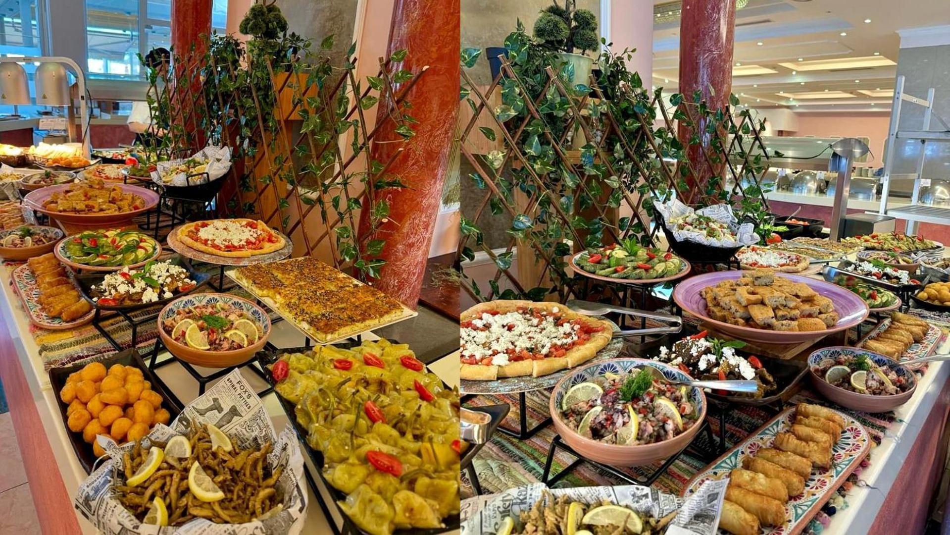 ホテル ロドス パラディウム レジャー ＆ ウェルネス Kallithéa エクステリア 写真 A buffet at a hotel